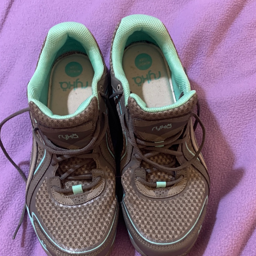 Ryka Women's Sneakers in Gray and Aqua